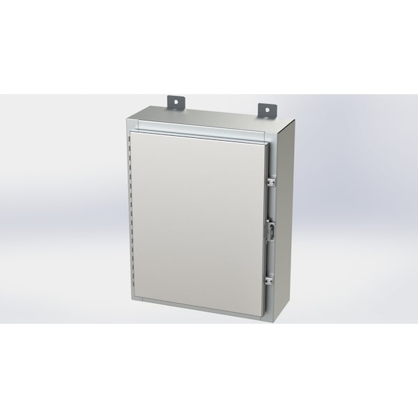 Padlockable Hasp Electrical Enclosures, 20 in H, 6 in D, 16 in W, NEMA 4X, 316 Stainless Steel